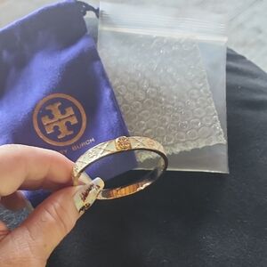 Tory Burch Gold and Cream Bracelet